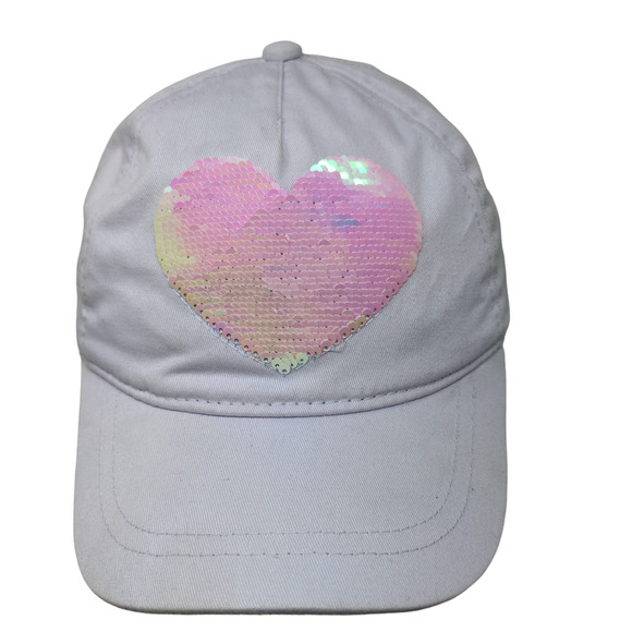 OshKosh B'Gosh Girls Strapback Hat Purple Size 8-12 Bling Sparkly Heart - Picture 1 of 10